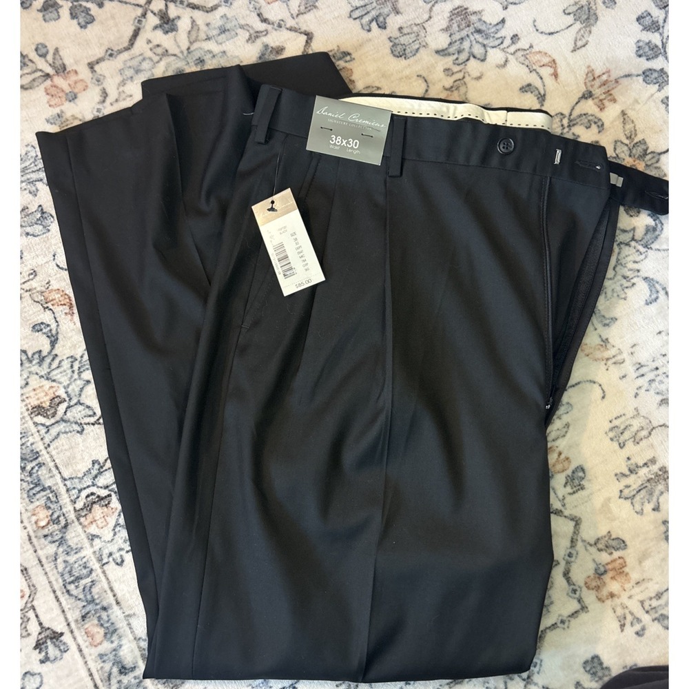 Daniel Cremieux Dress Pants Mens 38x30 Black Signature Collection New